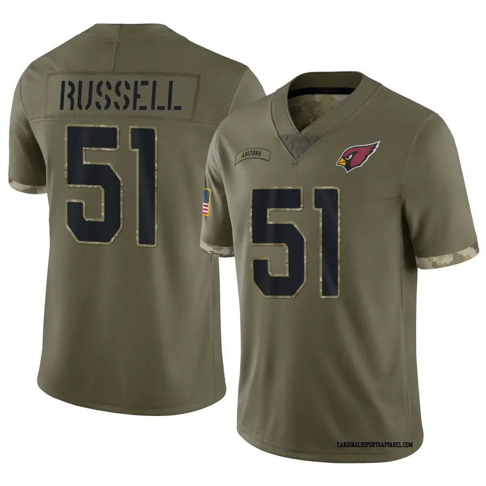 Limited Olive Men's J.J. Russell Arizona Cardinals 2022 Salute To Service Jersey