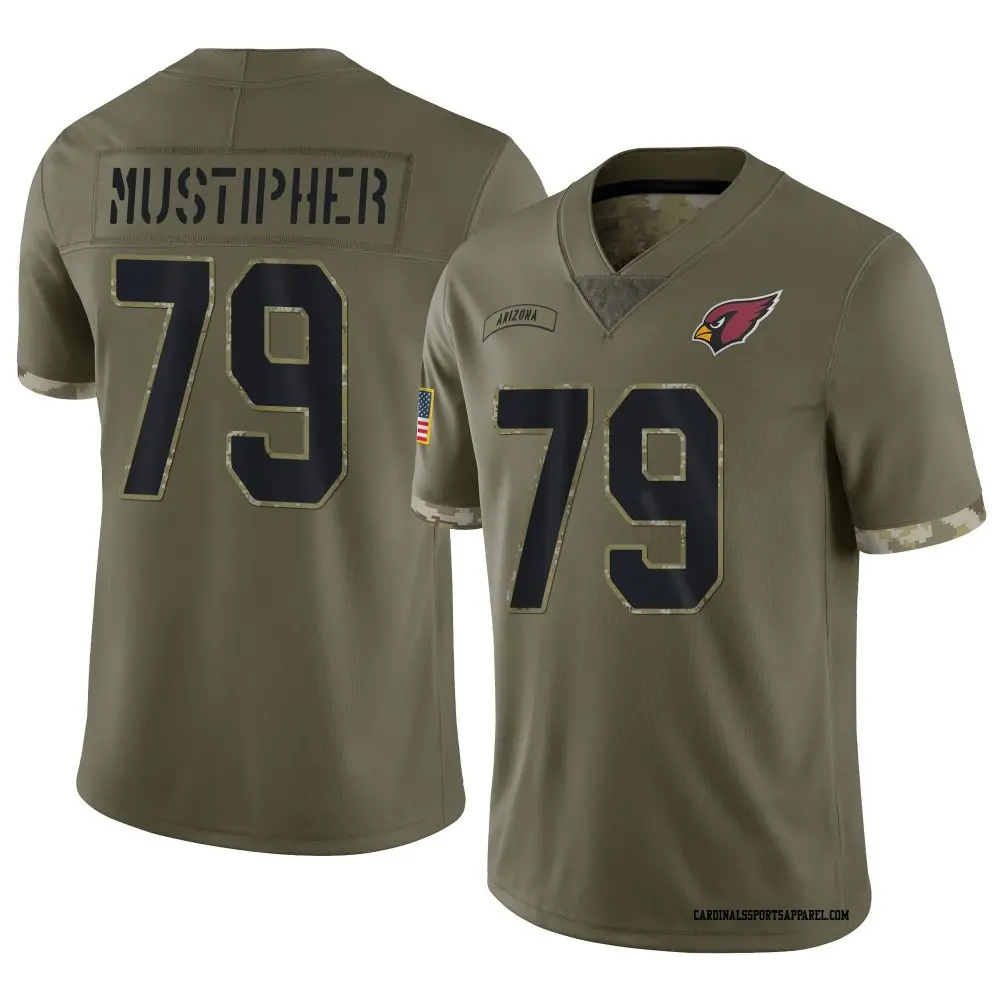 Limited Olive Youth PJ Mustipher Arizona Cardinals 2022 Salute To Service Jersey